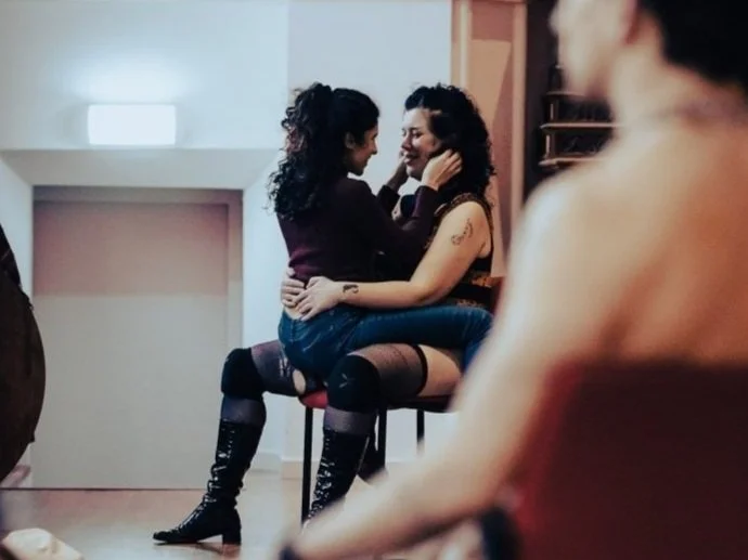 Intimate scene illustrating easy-to-use phrases for giving quick feedback and checking in during sex.